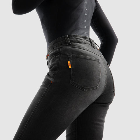 Rebelhorn Bronco Monocouche Black Délavé Jean Moto pour Femme