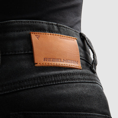Rebelhorn Bronco Monocouche Black Délavé Jean Moto pour Femme