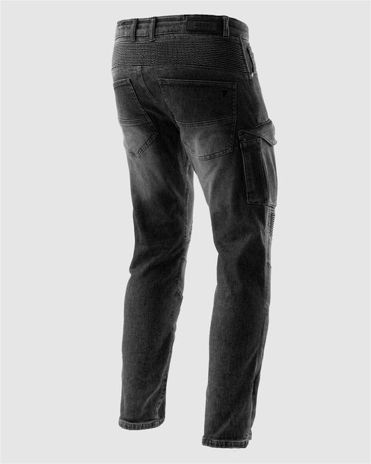 Vandal Jean Moto Monocouche Délavé Noir