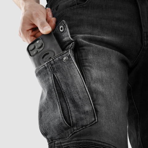 Rebelhorn Vandal Monocouche Black Délavé Jean Moto
