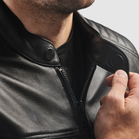 Hunter II Black Veste en Cuir de Moto
