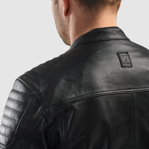 Hunter II Black Veste en Cuir de Moto