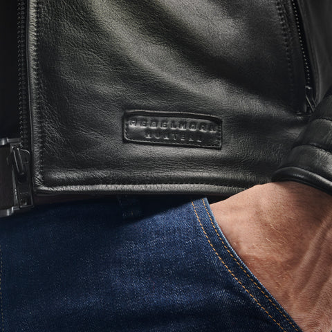 Hunter II Black Veste en Cuir de Moto