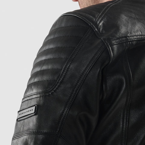 Hunter II Black Veste en Cuir de Moto