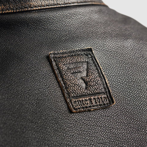 Hunter II Vintage Brown Veste en Cuir de Moto