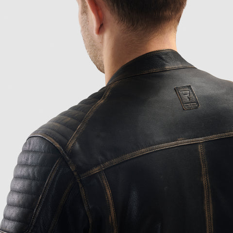 Hunter II Vintage Brown Veste en Cuir de Moto