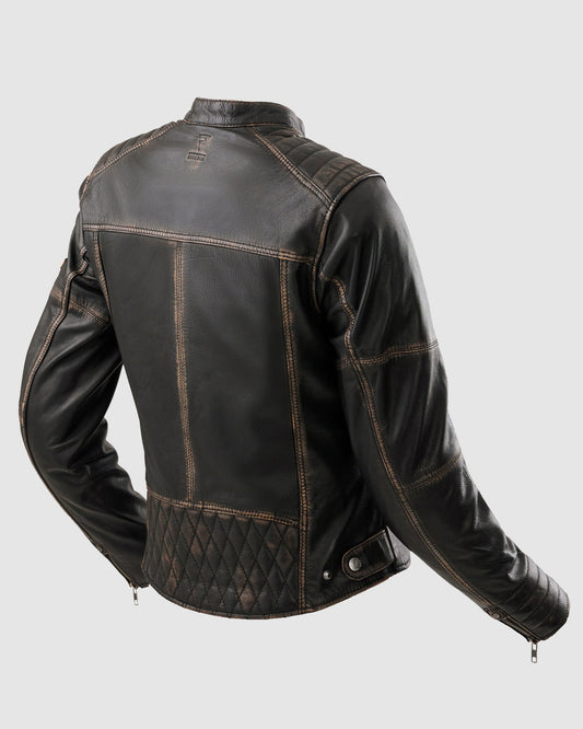 Hunter II Femme Blouson Cuir Vintage Marron