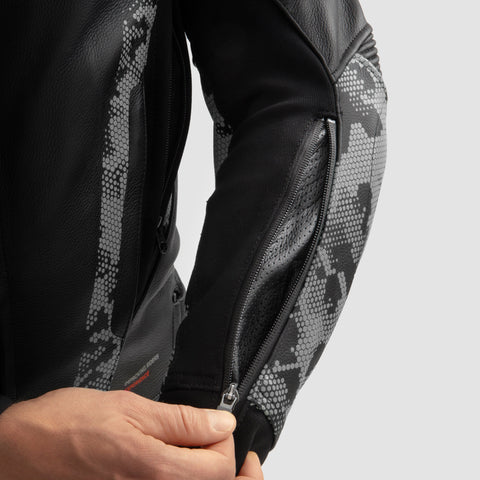 Rebelhorn Veloce Camo Black/Grey/Fluo Veste en Cuir