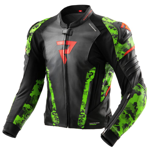 Rebelhorn Veloce Camo Black/Green/Fluo Veste en Cuir