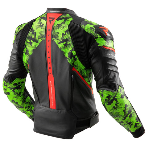 Rebelhorn Veloce Camo Black/Green/Fluo Veste en Cuir