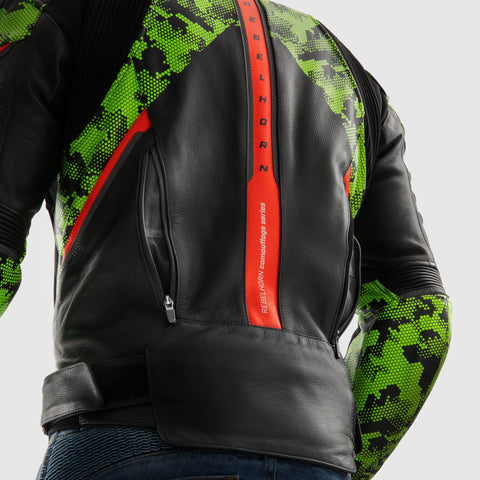 Rebelhorn Veloce Camo Black/Green/Fluo Veste en Cuir