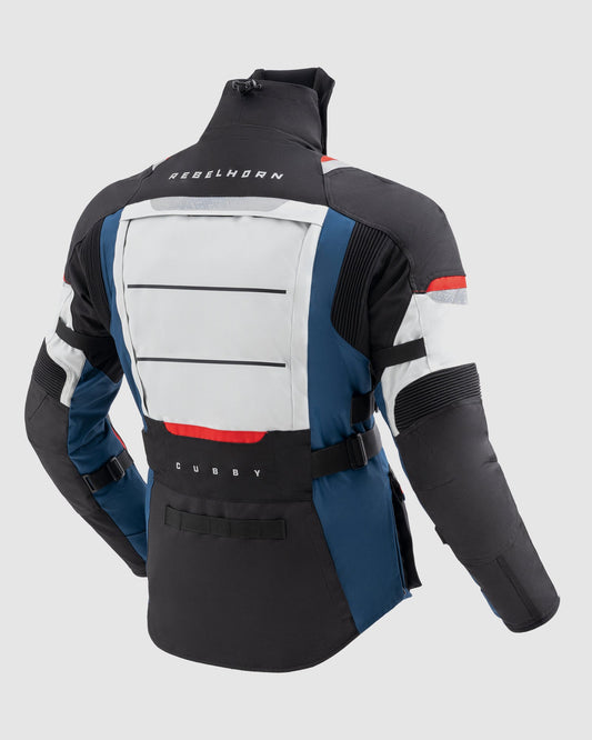 Cubby V Blouson Moto Clair Gris, Bleu