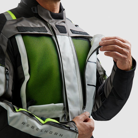 Cubby V Black Grey Fluo Veste Moto Textile
