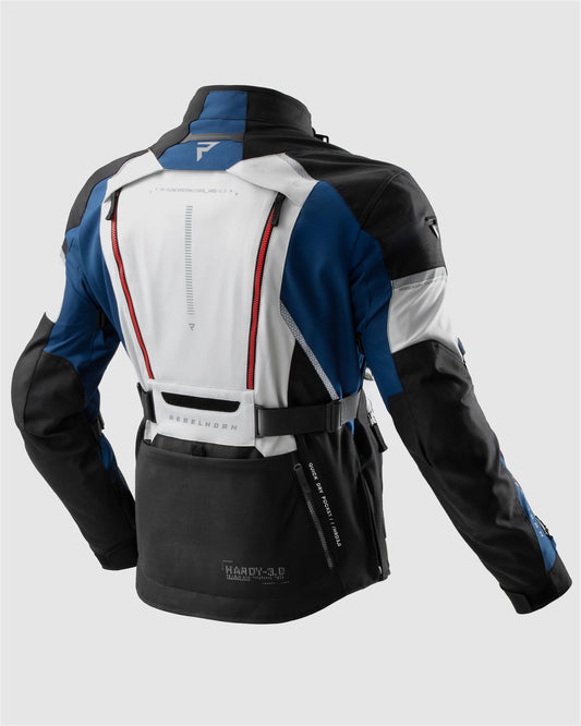 Hardy 3.0 Blouson Moto Gris, Bleu, Rouge