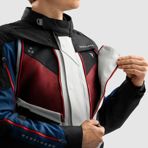 Rebelhorn Hardy 3.0 Blue/Grey/Red Veste Textile