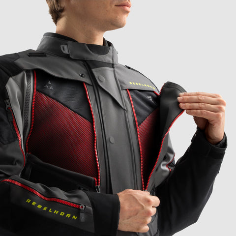 Rebelhorn Hardy 3.0 Anthracite/Grey/Yellow Veste Textile