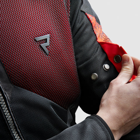 Jax Black Red Veste Moto Textile