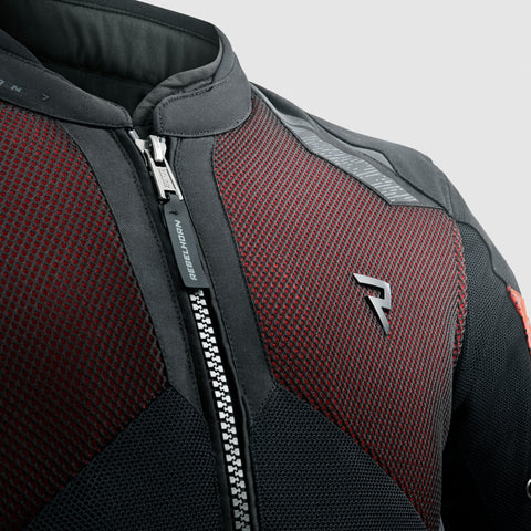 Jax Black Red Veste Moto Textile