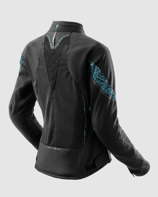 Jax Femme Blouson Moto Bleu Lagon