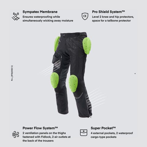 Range Black Pantalon Moto Textile