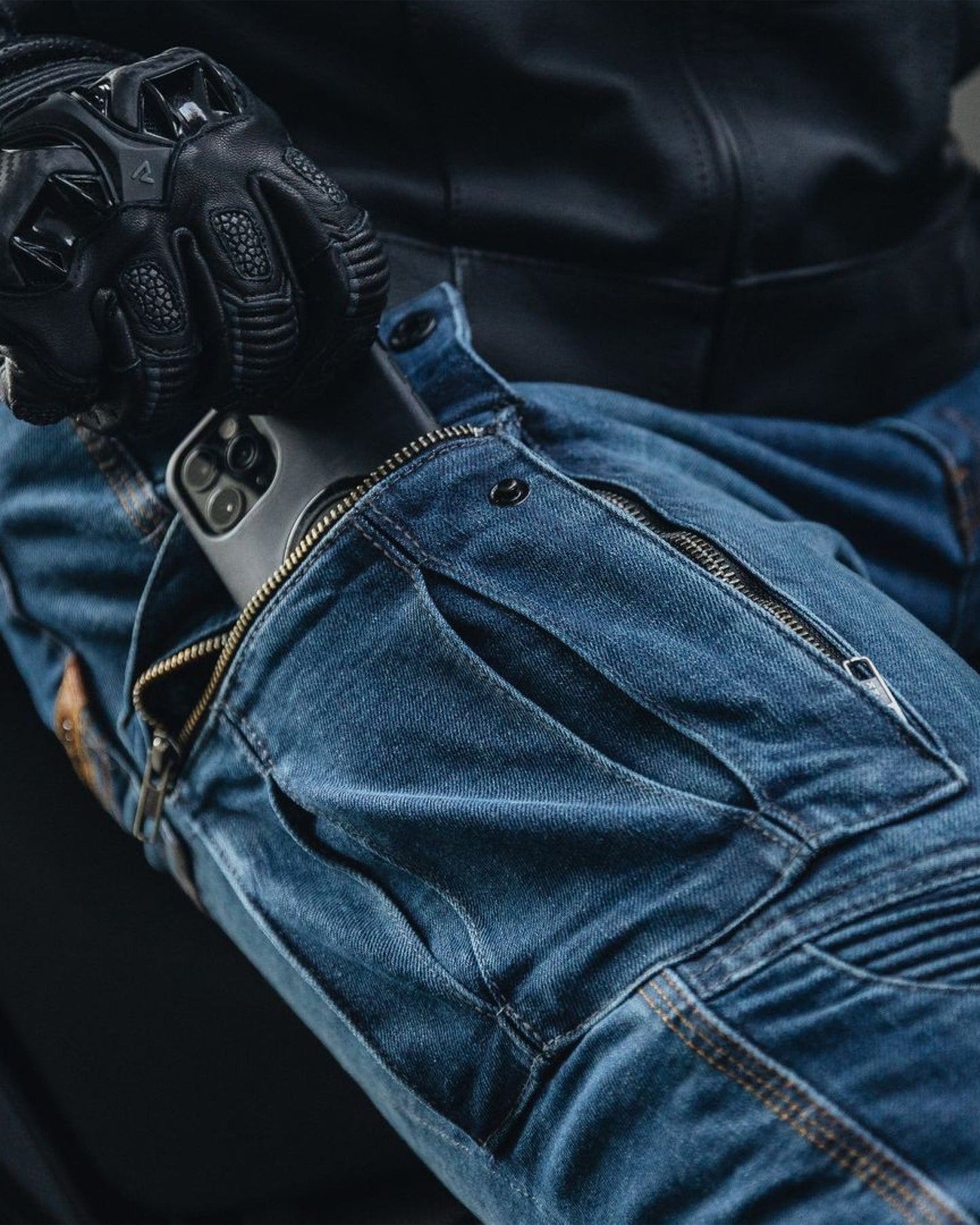 Vandal Jean Moto Bleu