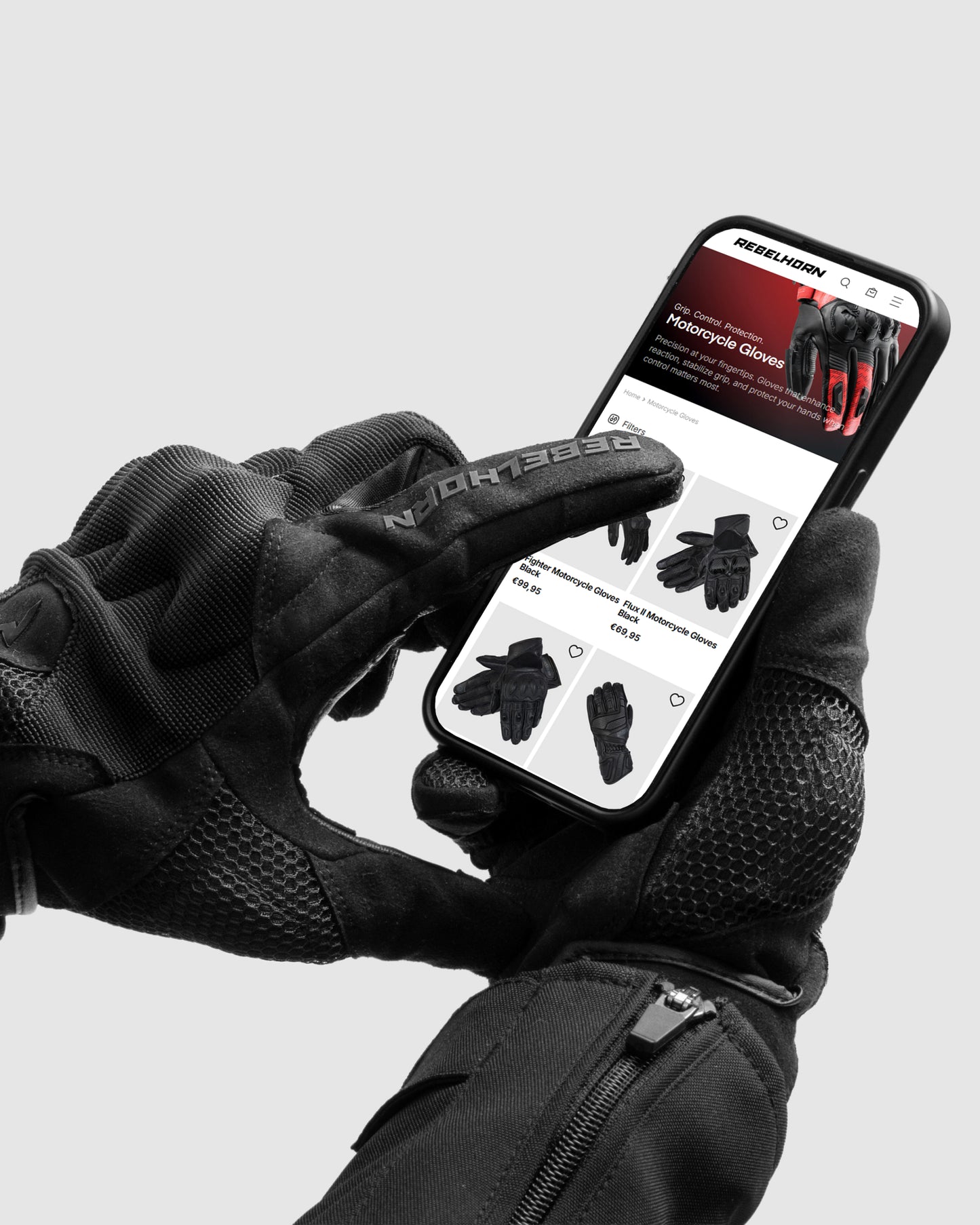 Defender Gants Moto Noir