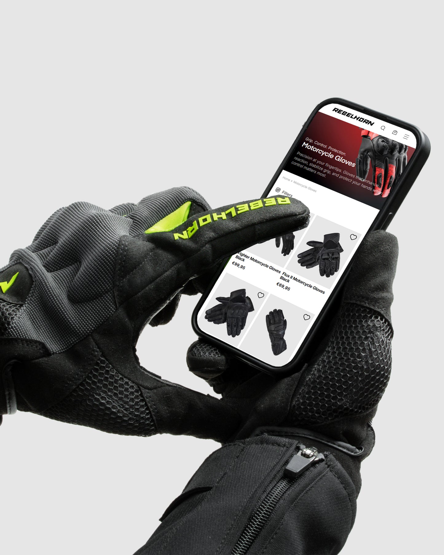 Core Gants Moto Jaune Fluo