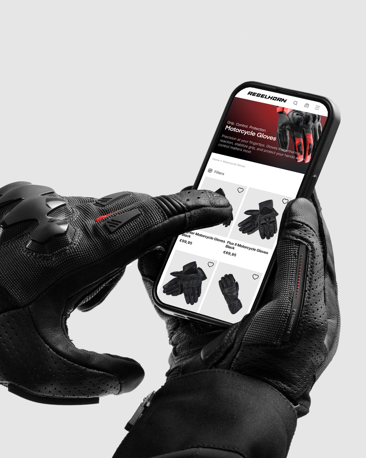 Defender Gants Moto Rouge