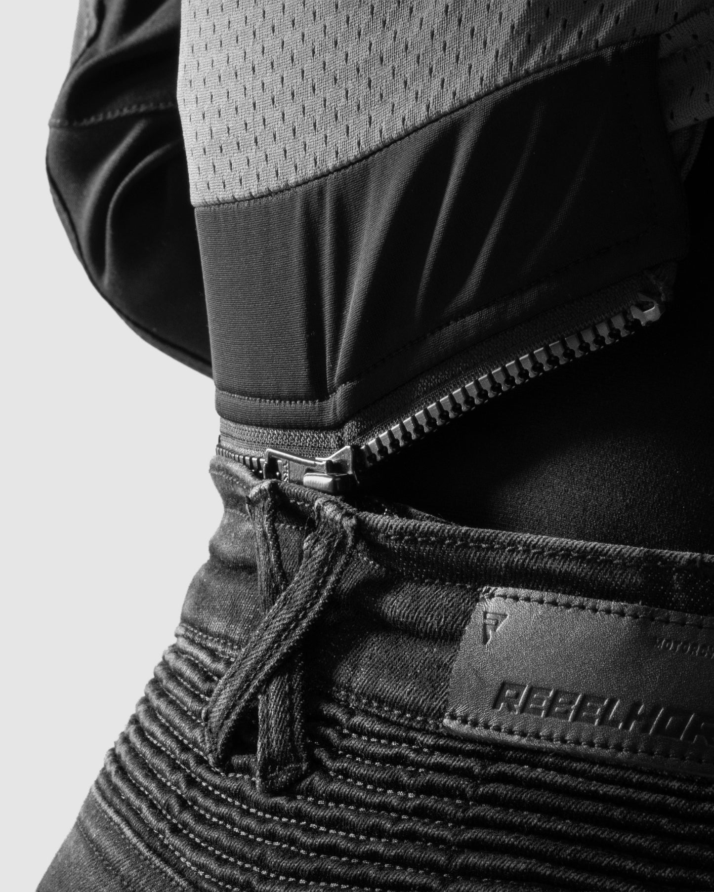 Agness 2 Mono Jean Moto Femme Noir Délavé