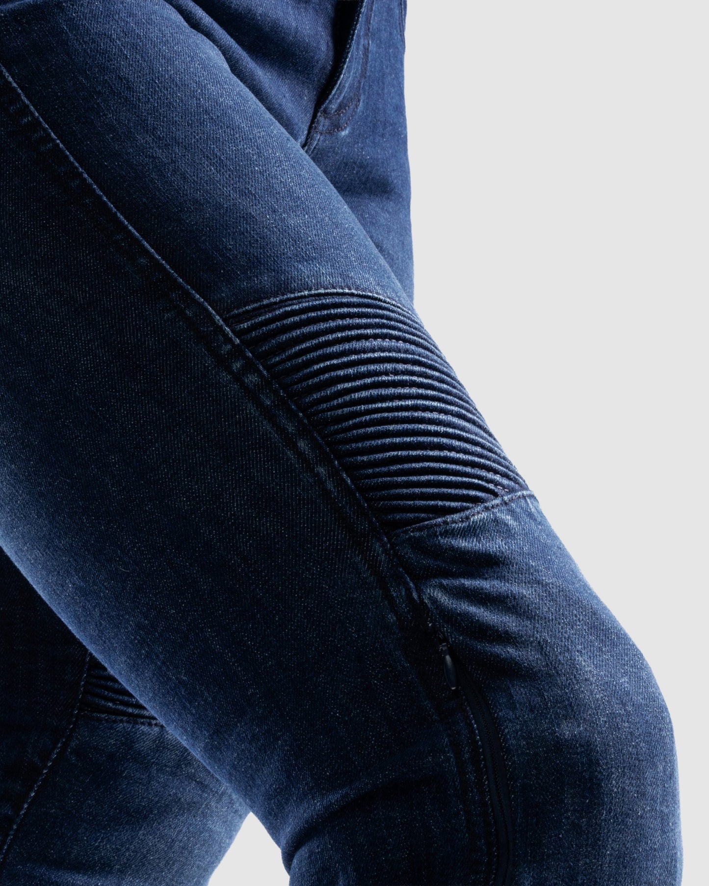 Agness 2 Mono Jean Moto Femme Bleu Délavé