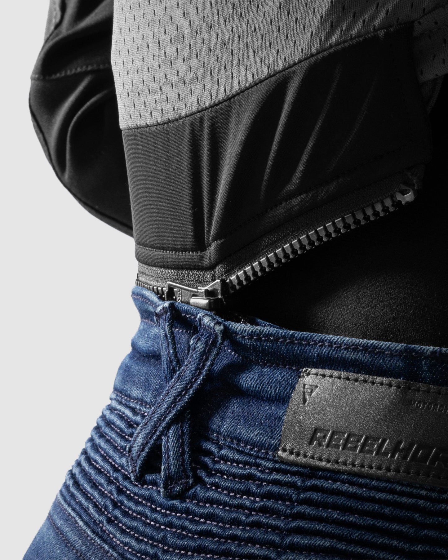 Agness 2 Mono Jean Moto Femme Bleu Délavé