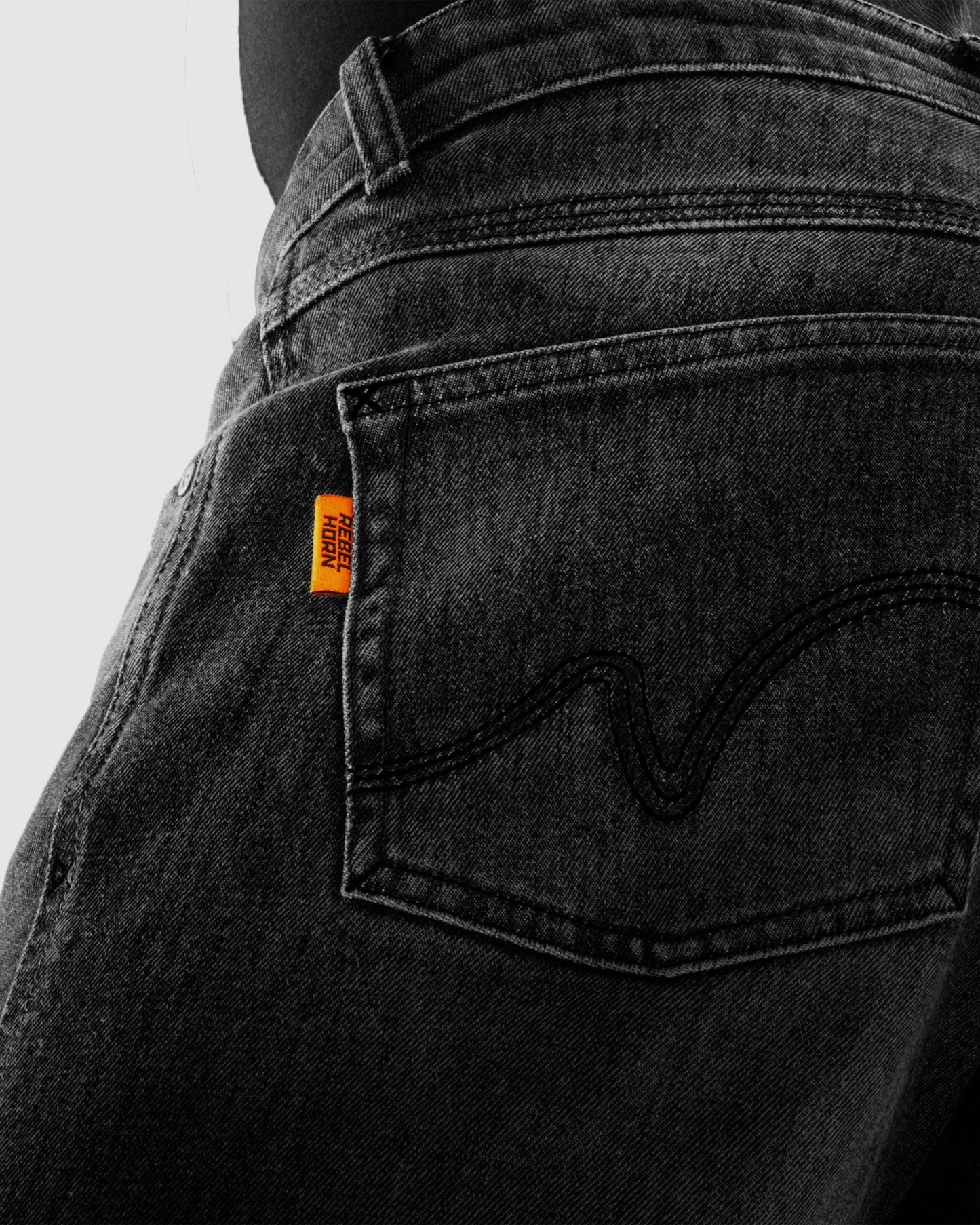 Bronco Jean Moto Délavé Noir