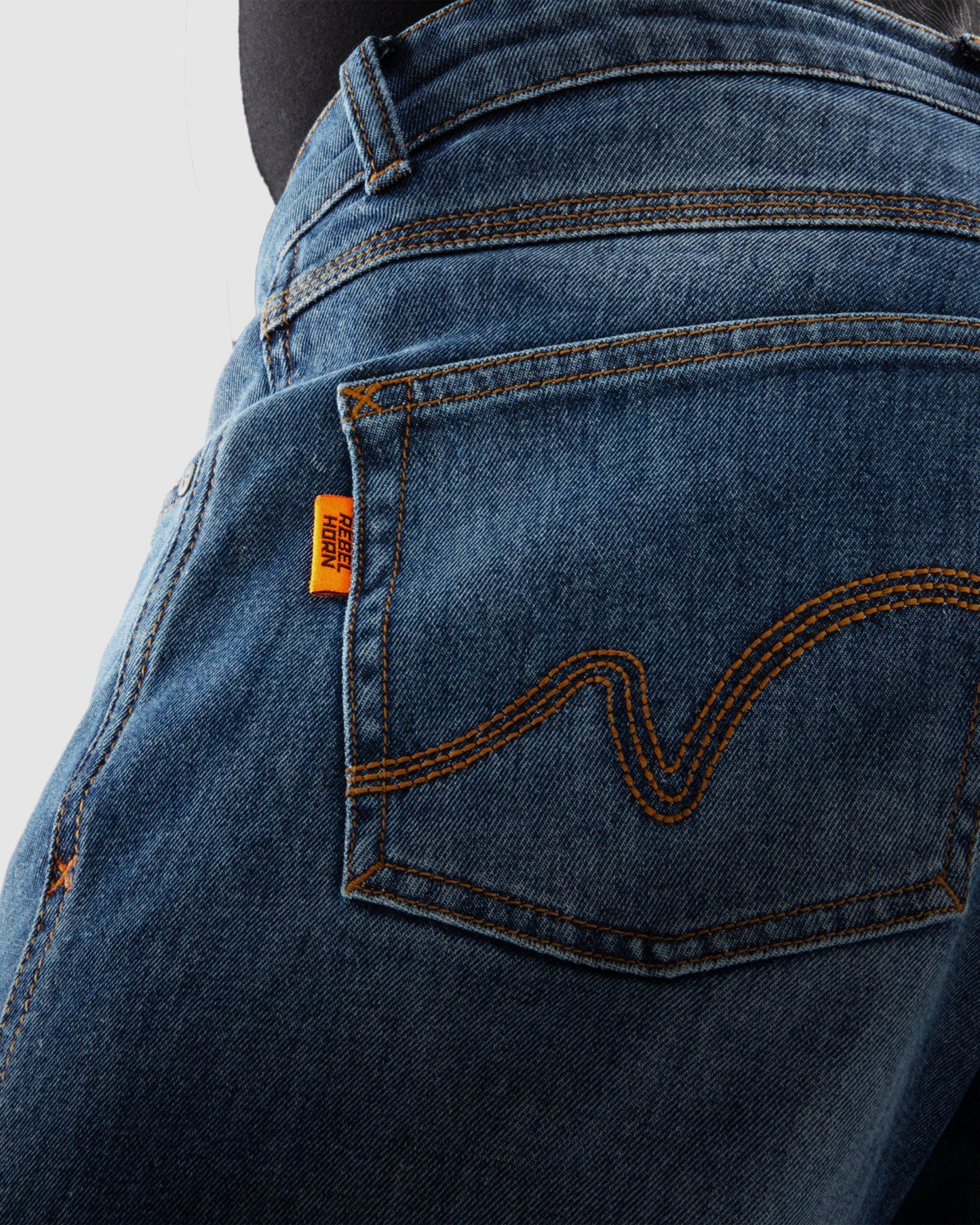 Bronco Jean Moto Délavé Bleu