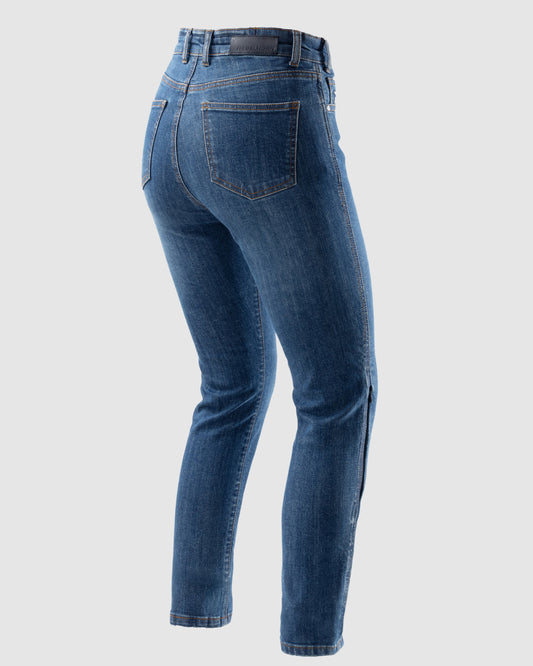 Classic Mono Jean Moto Femme Bleu Délavé