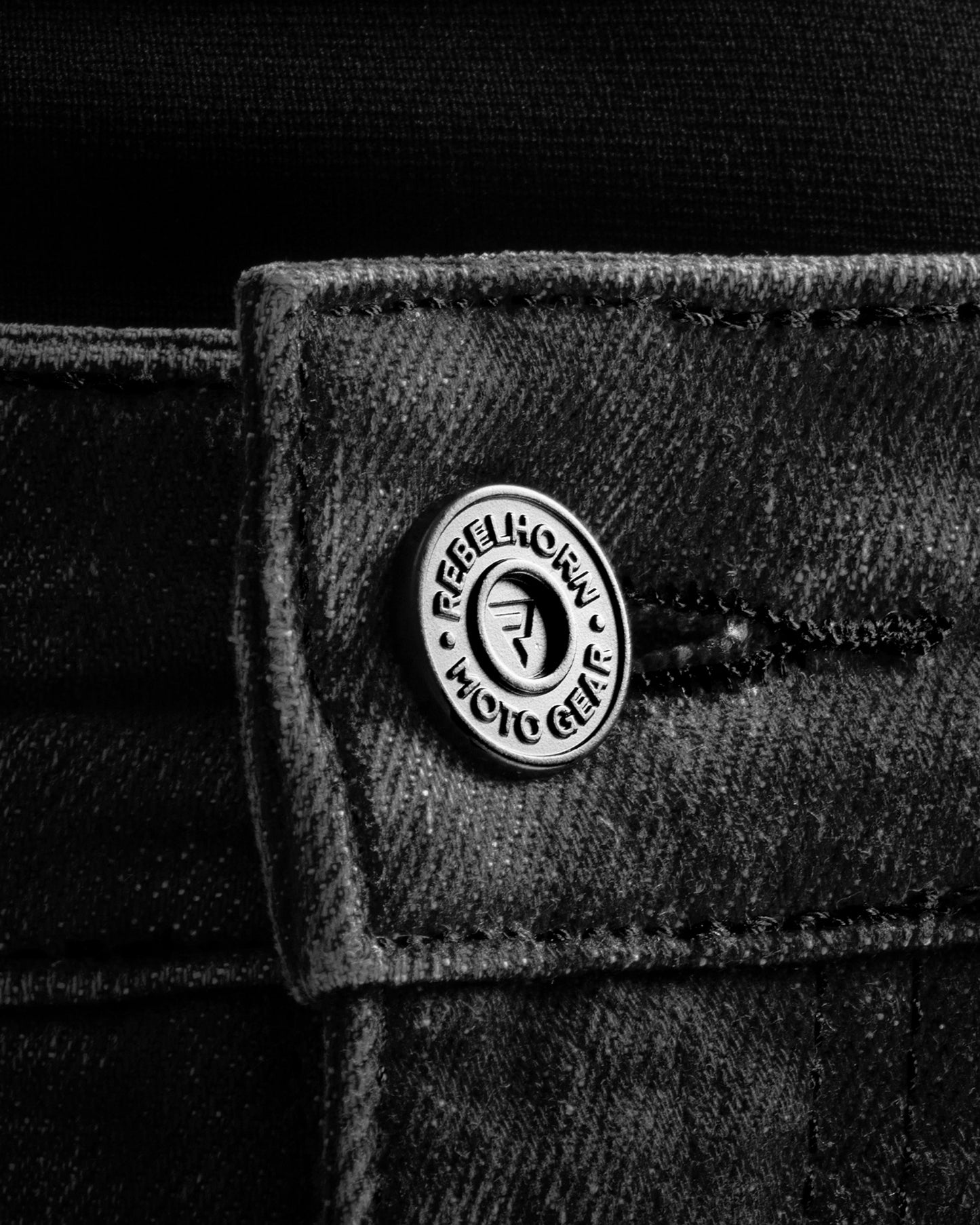 Classic Mono Jean Moto Noir Délavé