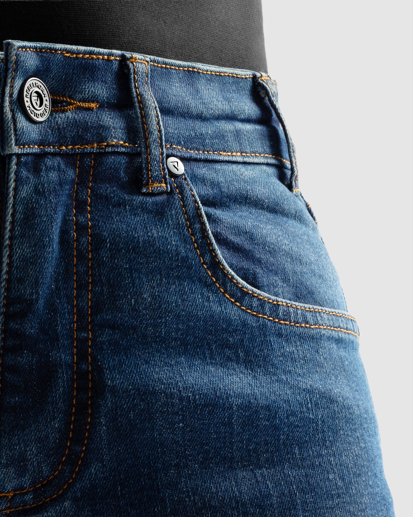 Classic Mono Jean Moto Femme Bleu Délavé
