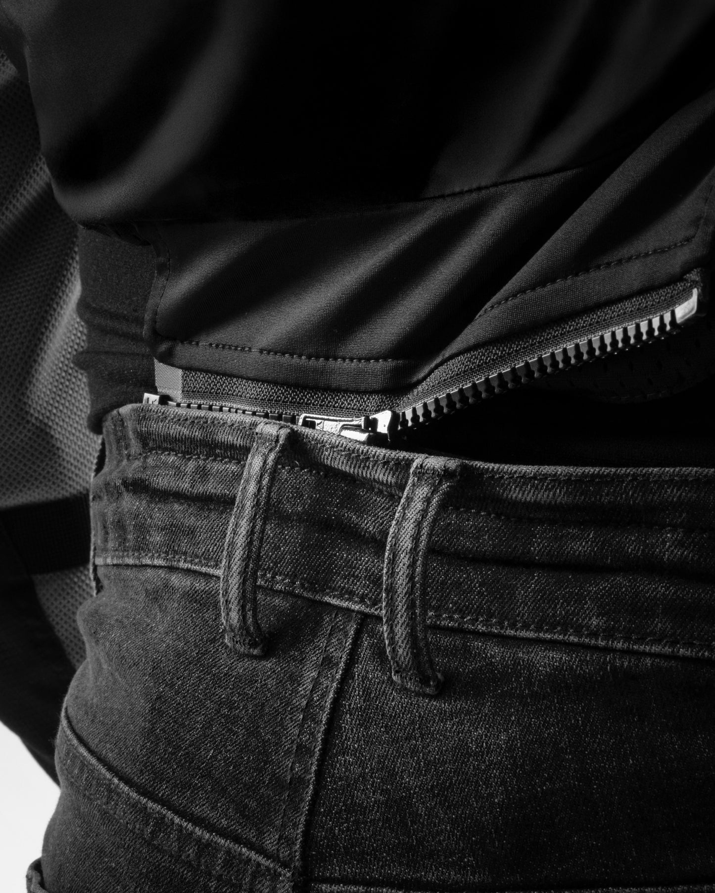 Classic Mono Jean Moto Noir Délavé