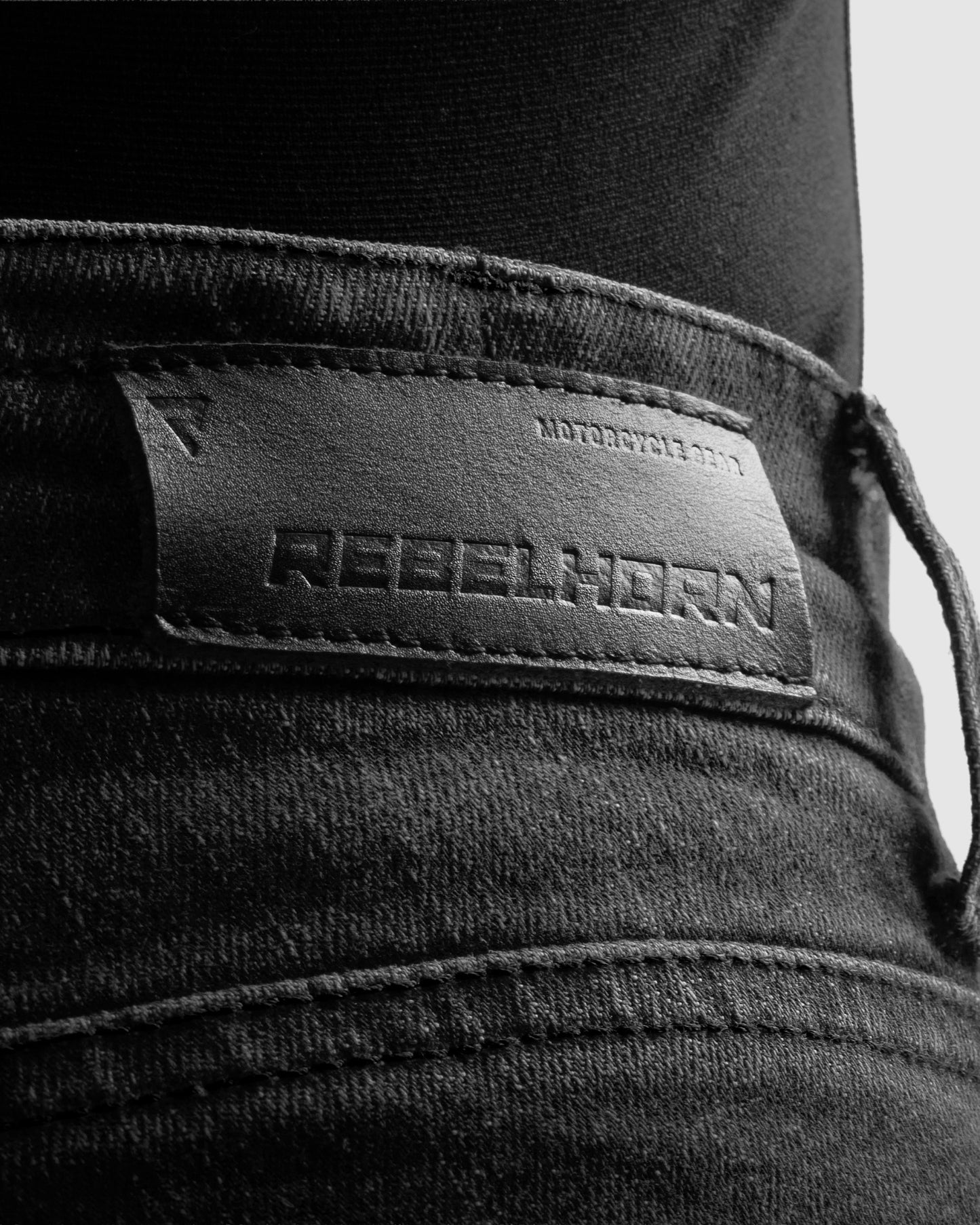 Classic Mono Jean Moto Noir Délavé