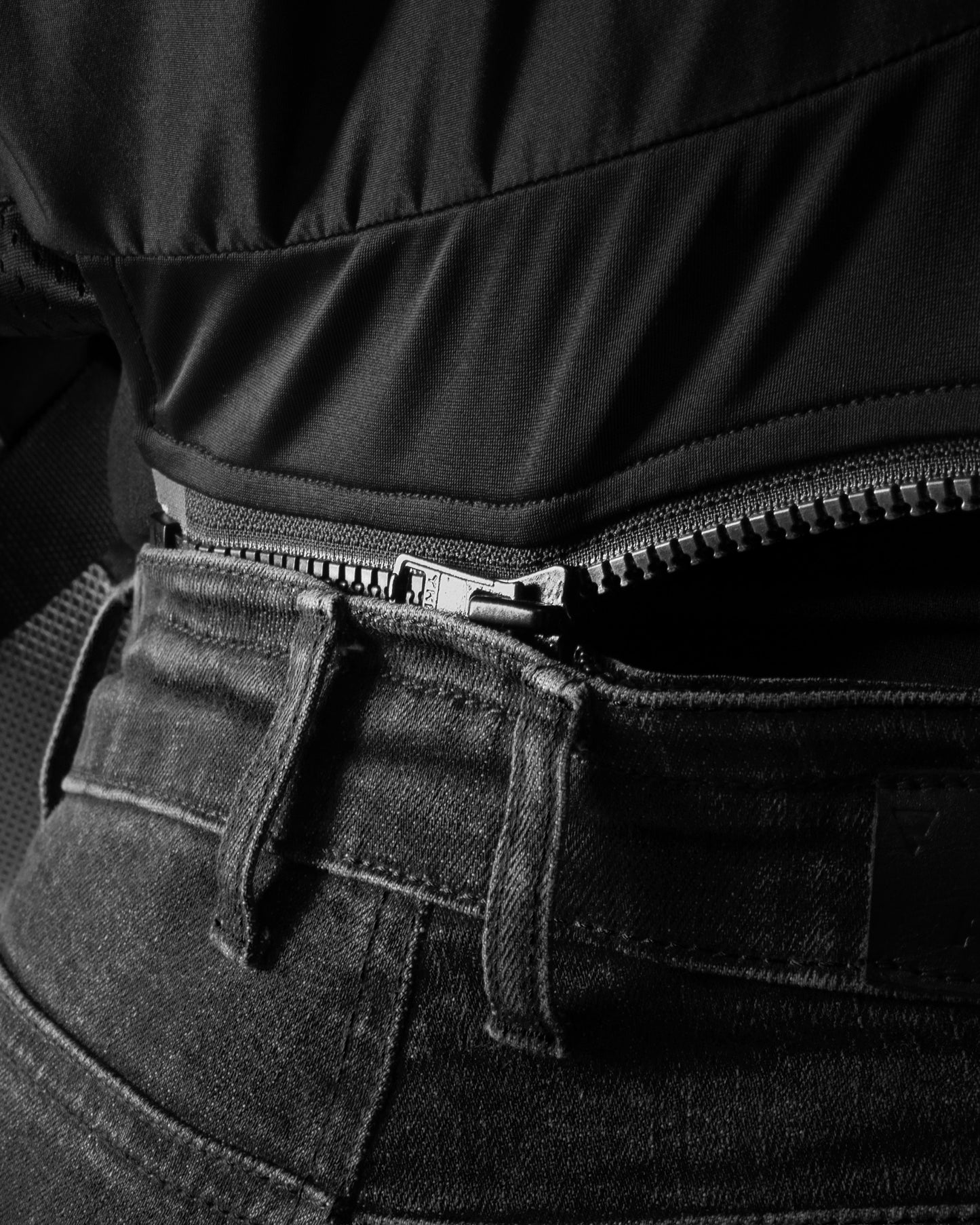 Classic Mono Jean Moto Femme Noir Délavé