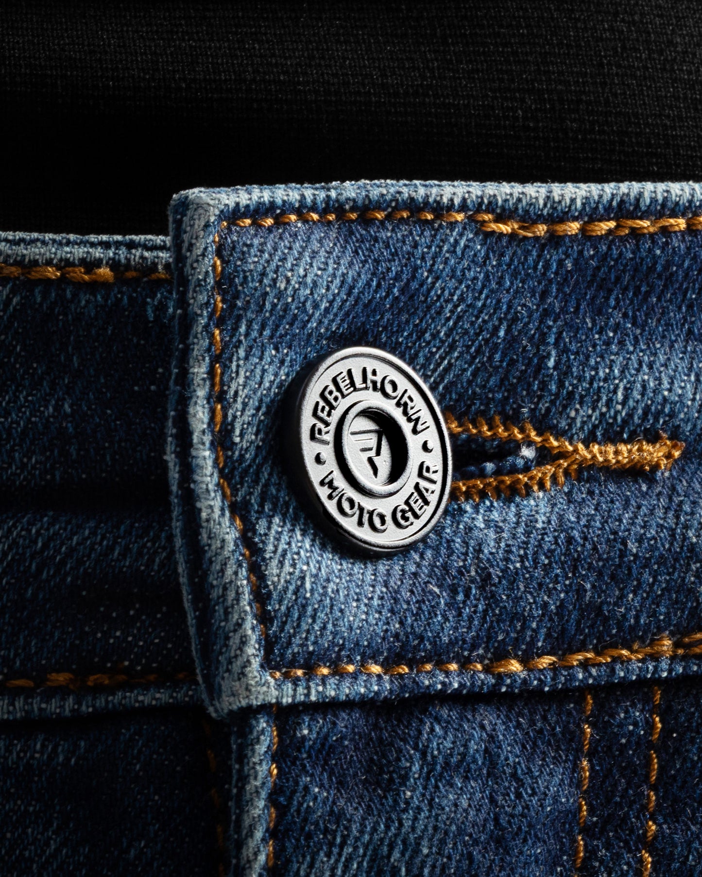 Classic Mono Jean Moto Bleu Délavé