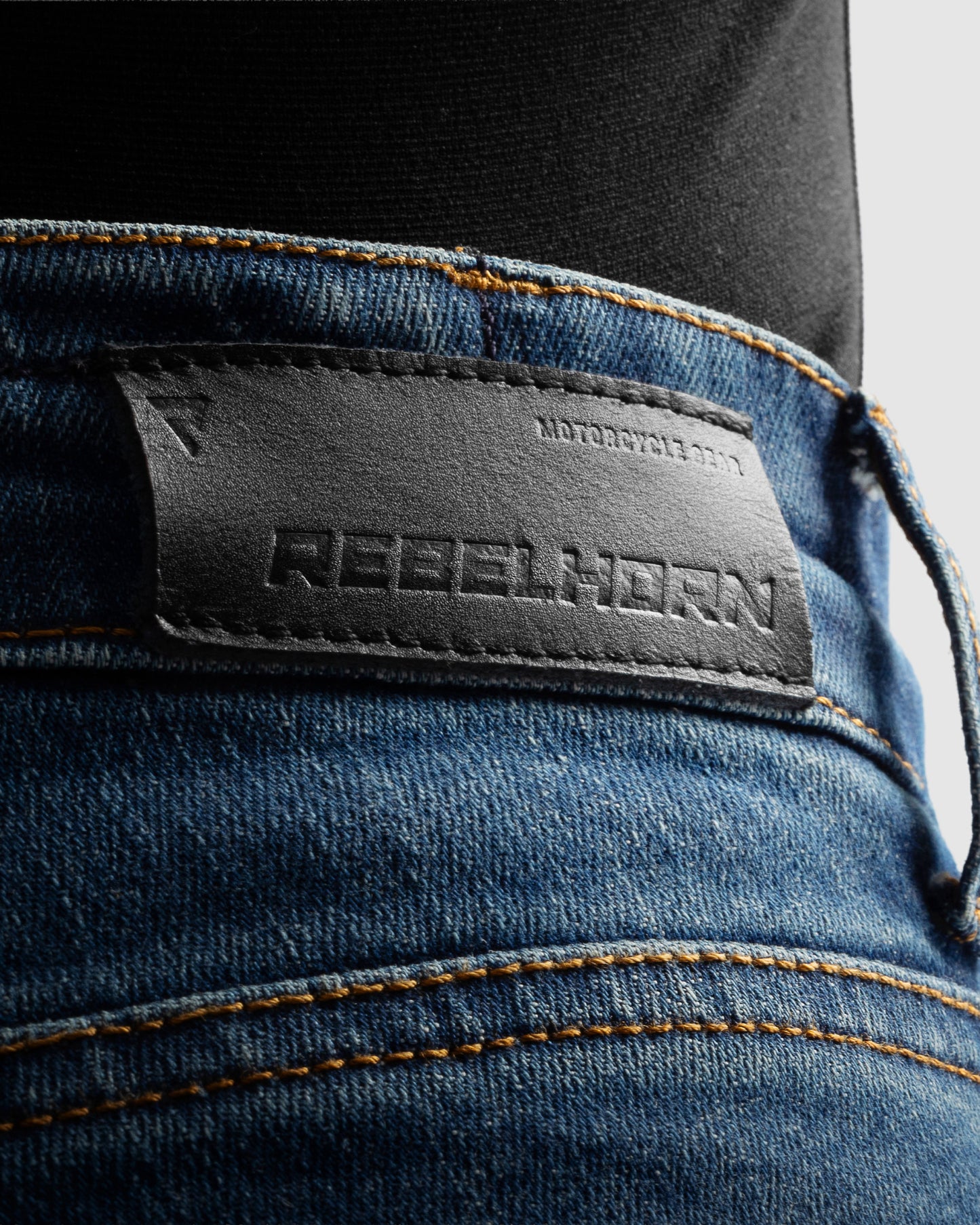 Classic Mono Jean Moto Bleu Délavé