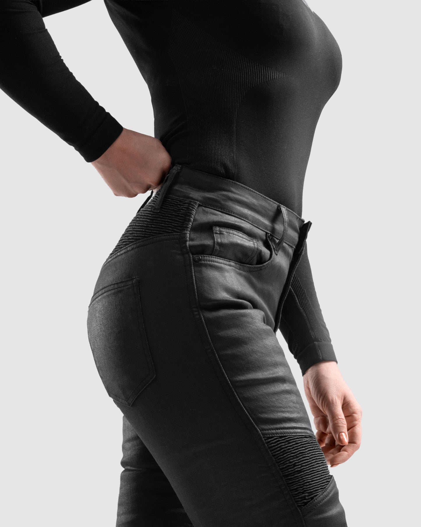 Roxy Jean Moto Femme Noir Ciré