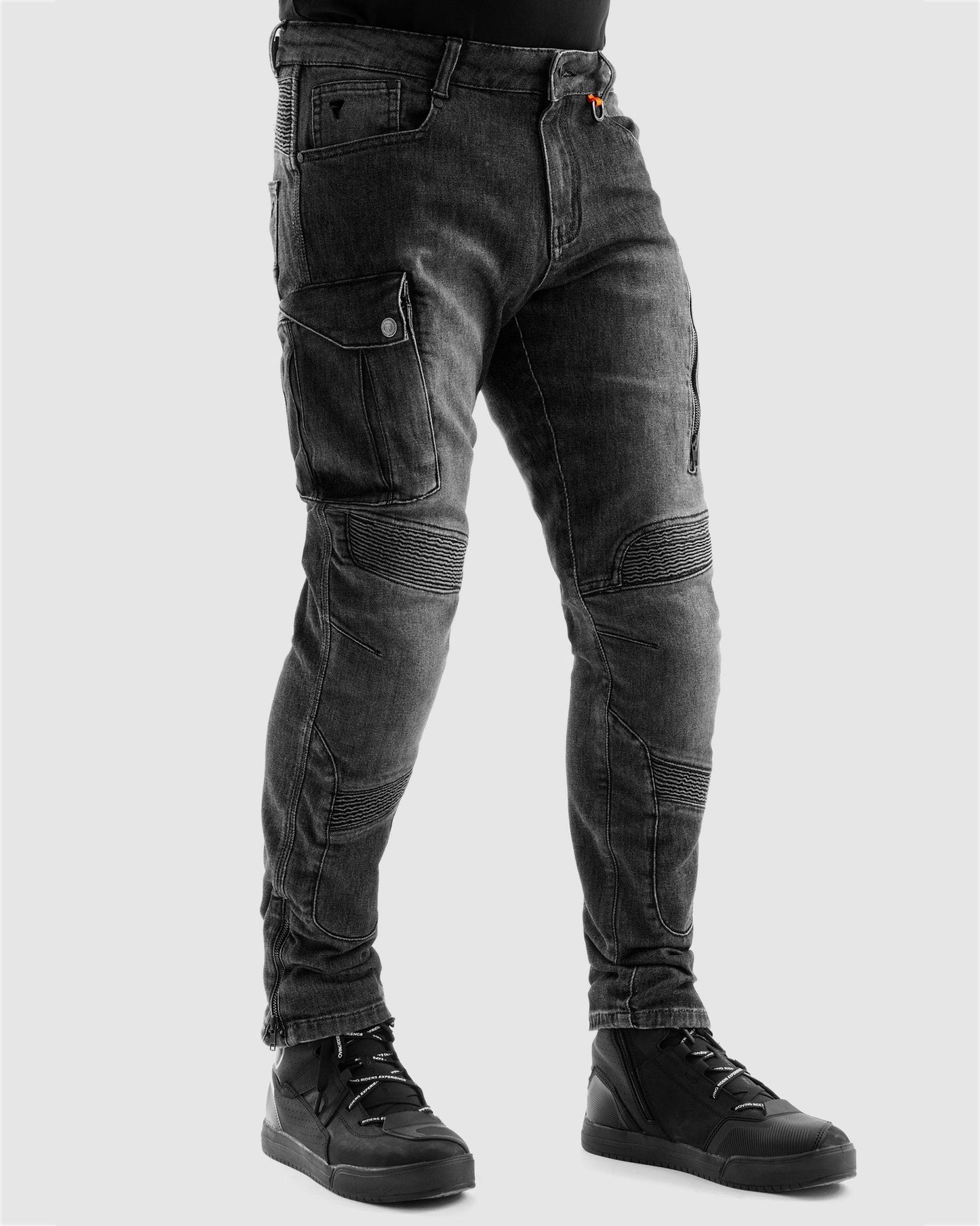 Vandal Jean Moto Monocouche Délavé Noir