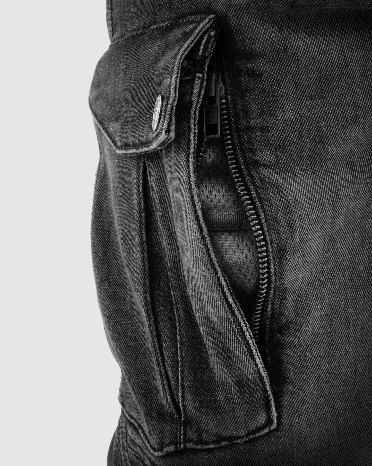 Vandal Jean Moto Monocouche Délavé Noir