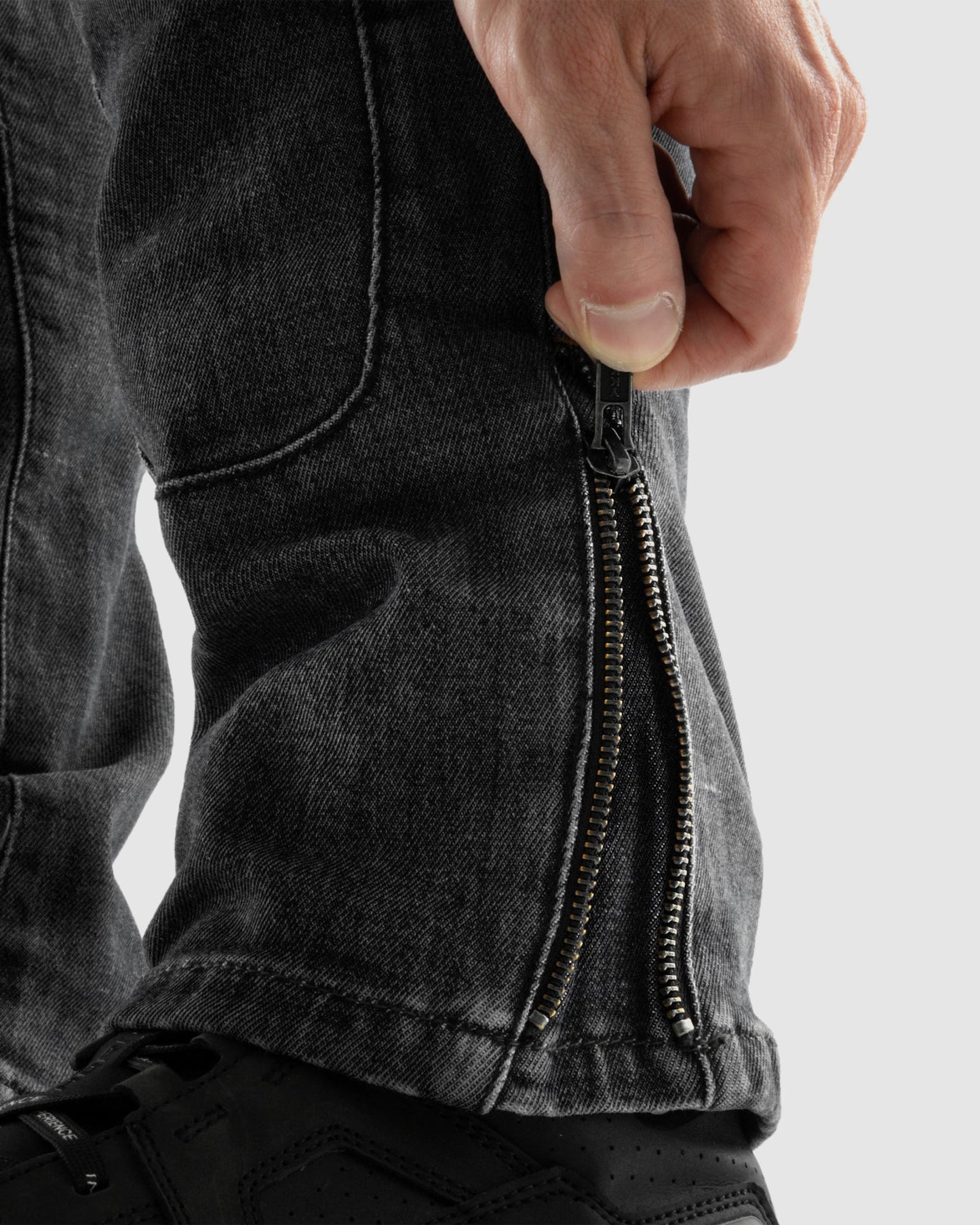 Vandal Jean Moto Monocouche Délavé Noir