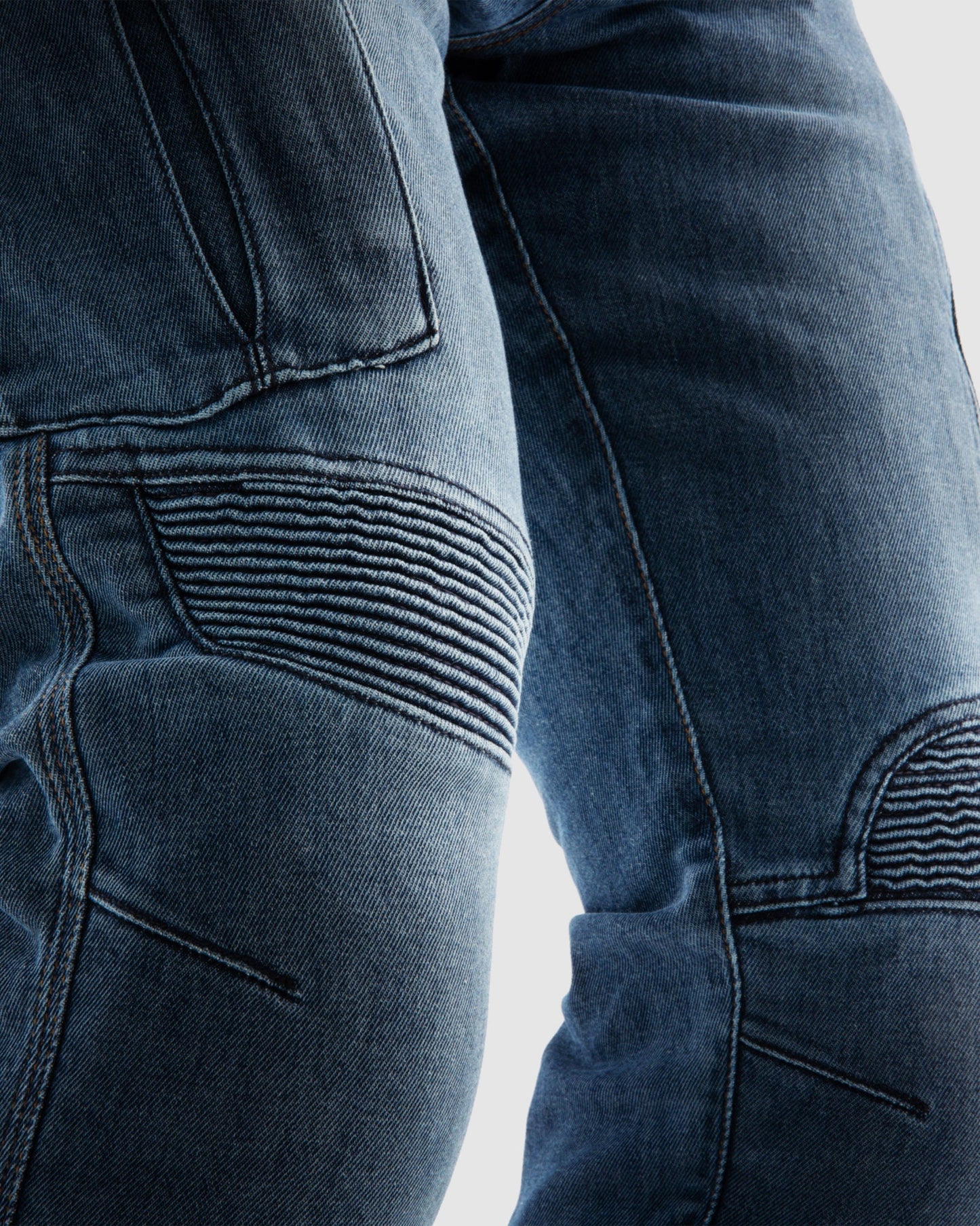 Vandal Jean Moto Monocouche Délavé Bleu