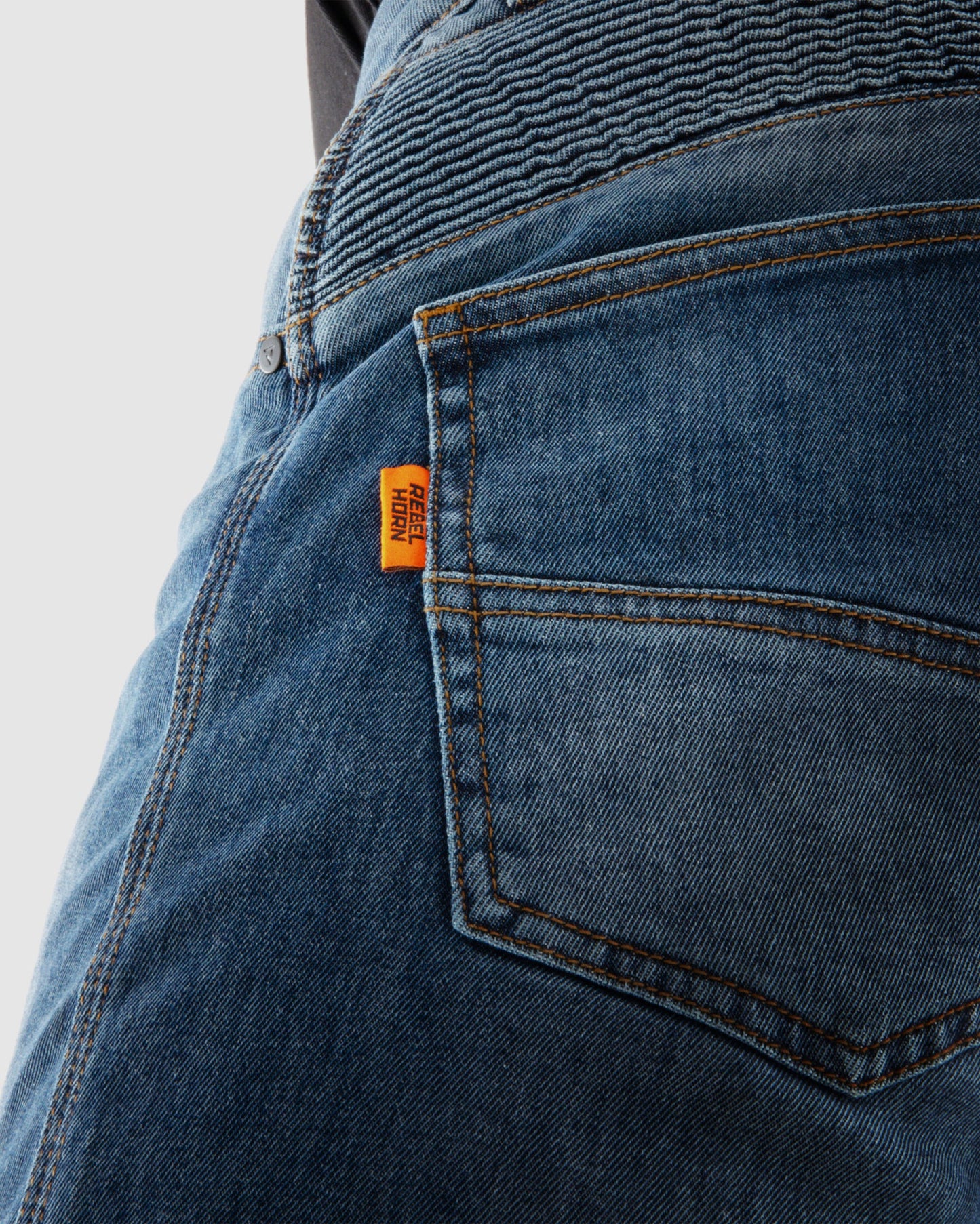 Vandal Jean Moto Monocouche Délavé Bleu