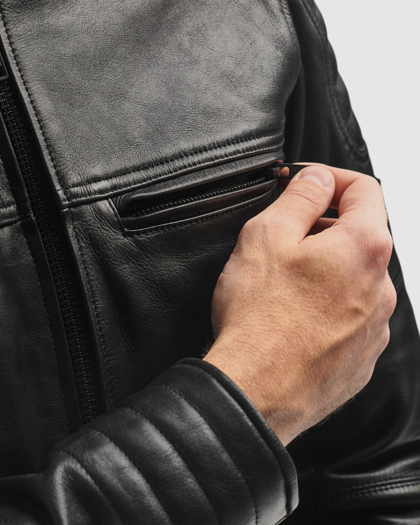 Hunter II Blouson Cuir Noir