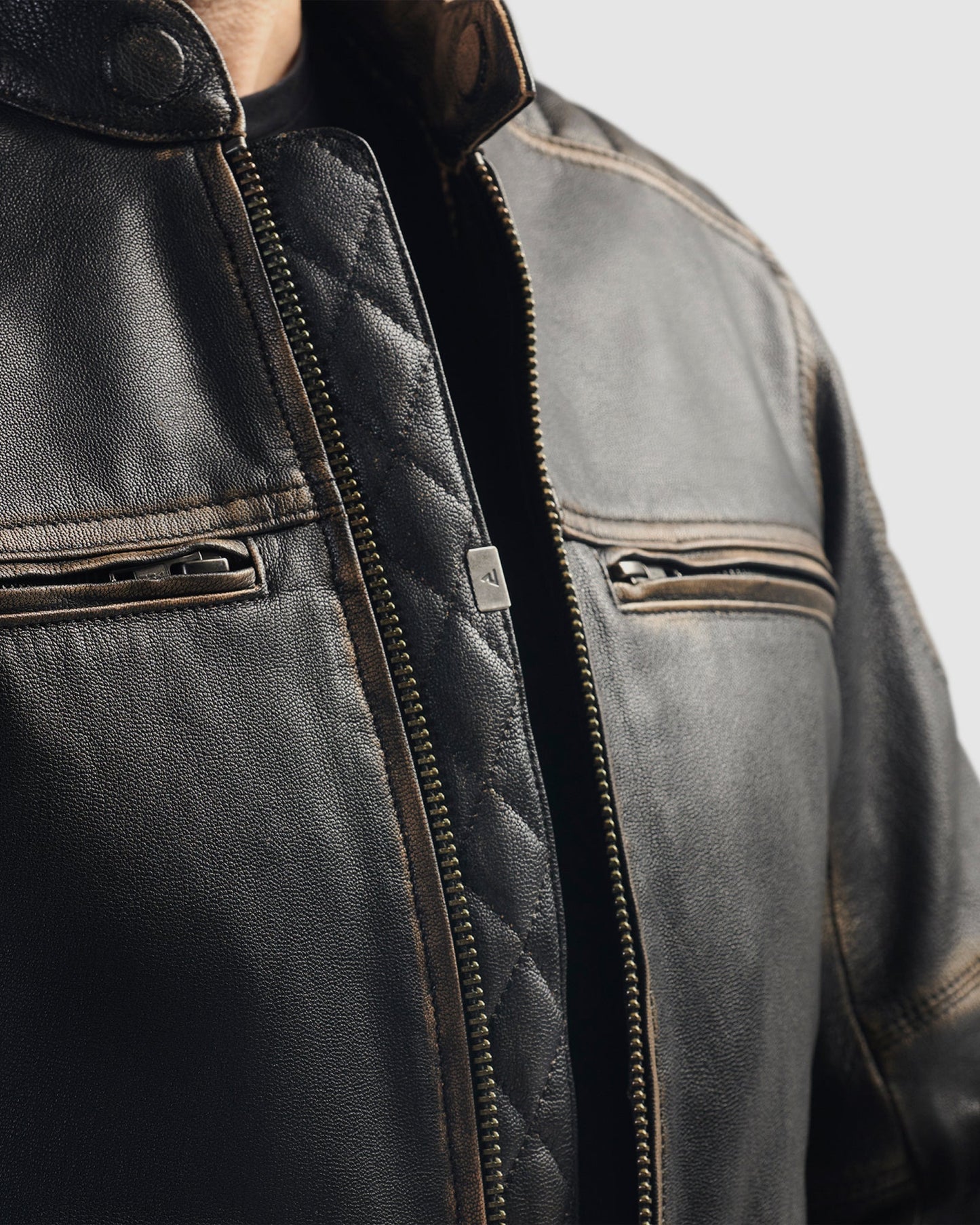 Hunter II Blouson Cuir Vintage Marron