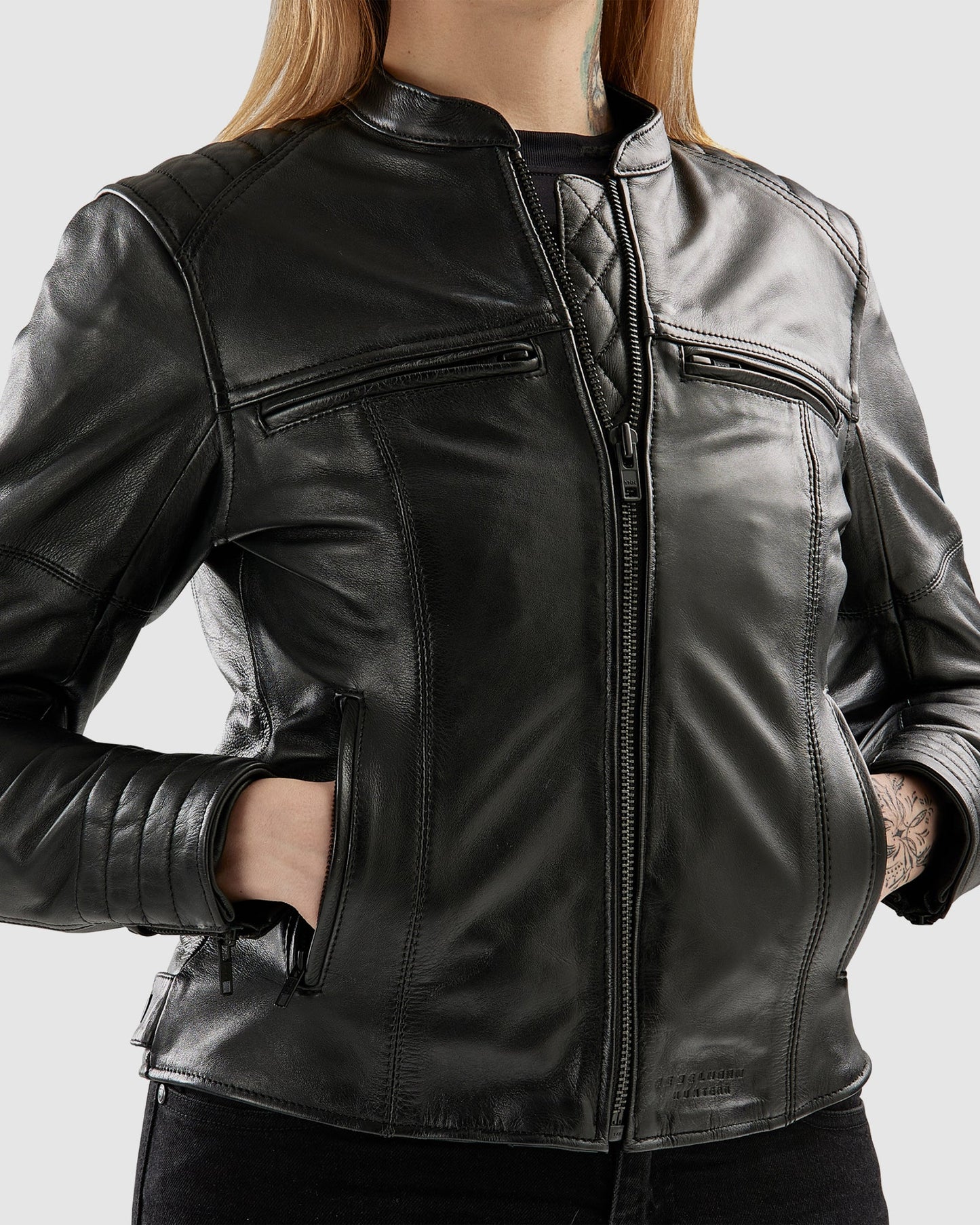 Hunter II Femme Blouson Cuir Noir
